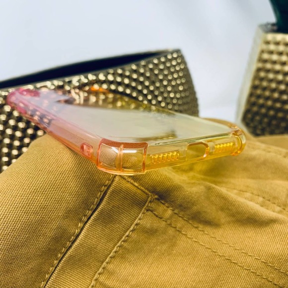 iPhone XS Max Case Yellow Pink Ombre Clear Cover NEW - Picture 7 of 7